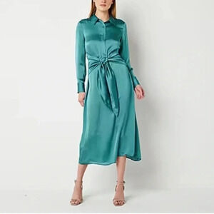 Ryegrass Long Sleeve Midi Shirt DressA3